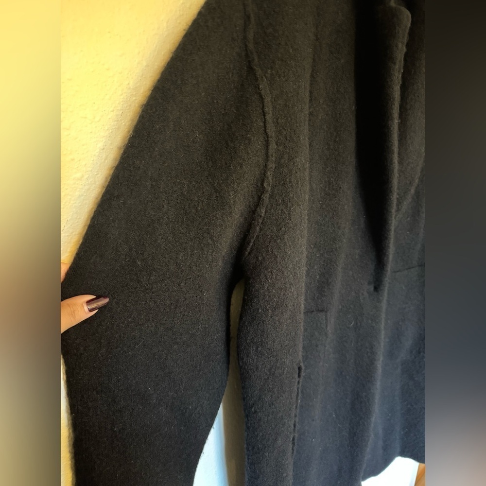 VINCE Cardigan Coat Brushed Wool Alpaca Blend Oversized Sweater Size XL Black - Picture 10 of 13
